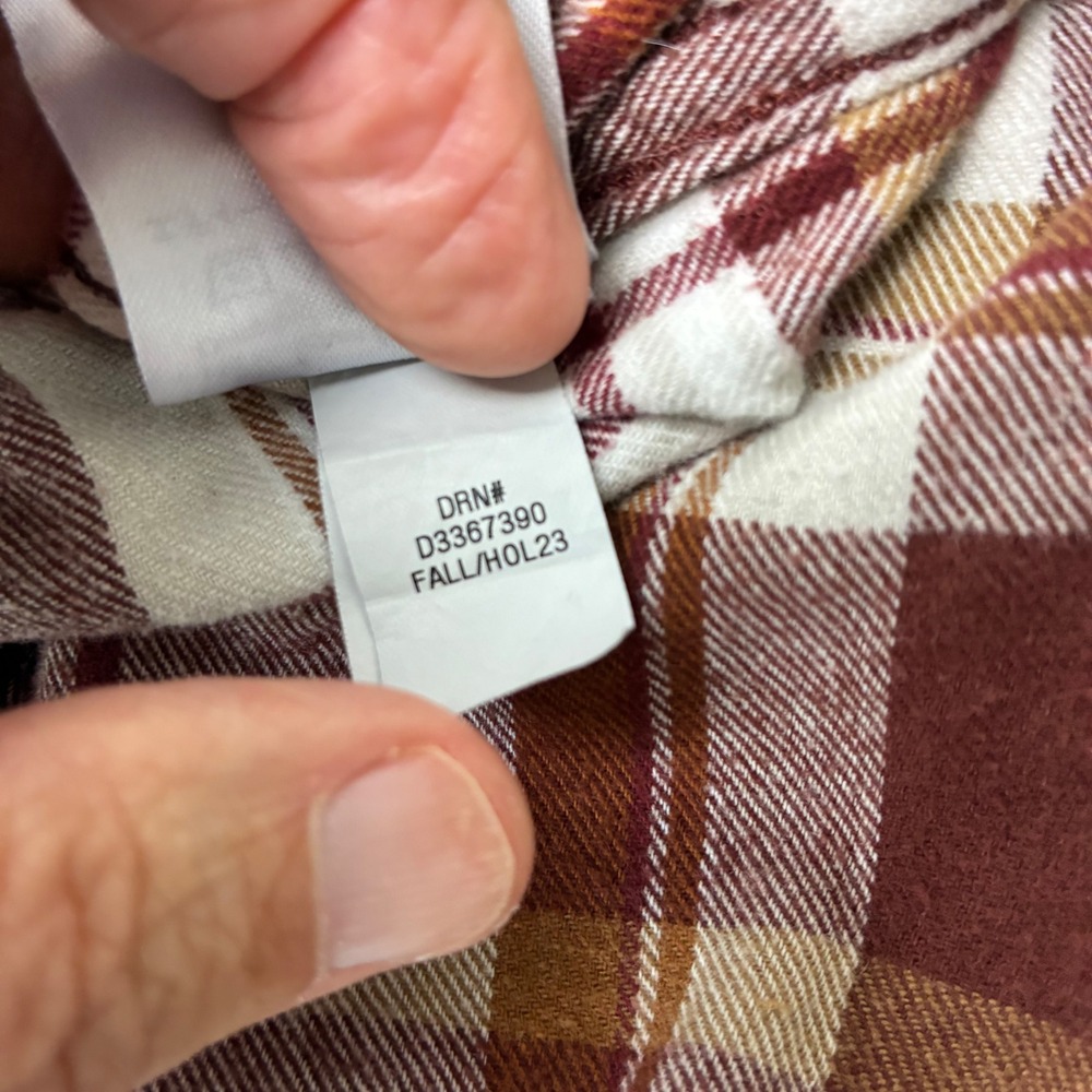 Eddie Bauer Mens XL Flannel Plaid Button Down Shirt Brick Brown Gorpcore Flannel - Picture 13 of 16